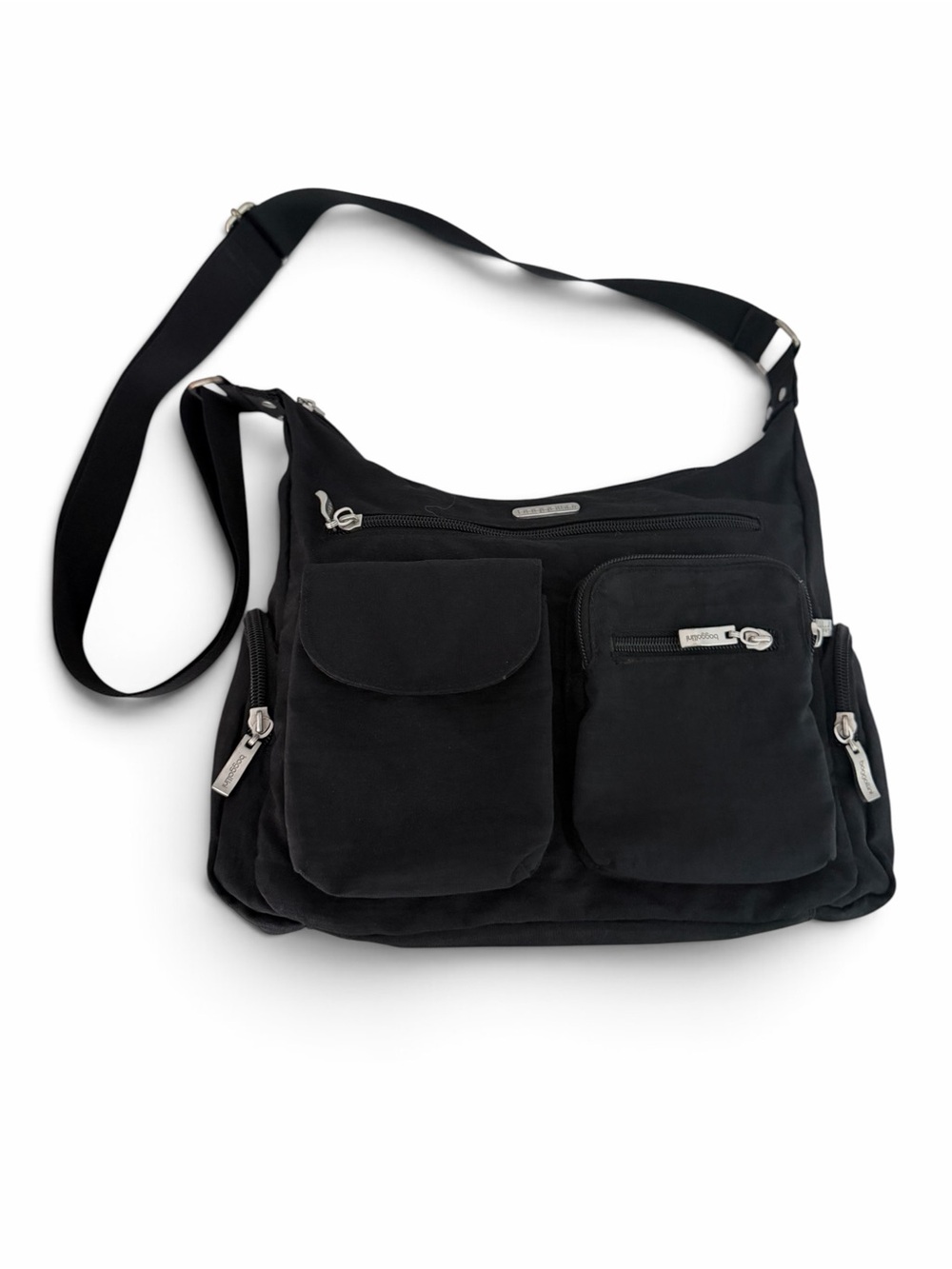 BAGGALLINI Black Nylon Crossbody Travel Organizer Shoulder Bag one size